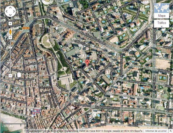 Hotel RH Princesa localizado en Google Maps